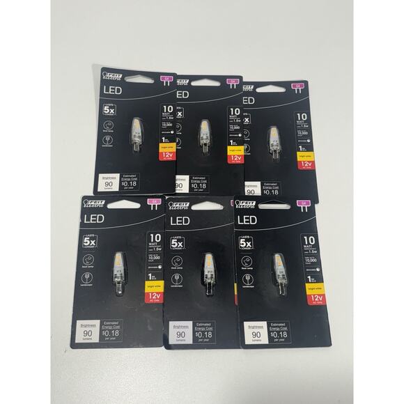 Feit Electric 10W Equiv 3000K T4 G4 Bi-Pin Base 12V Landscape LED Light Bulb 6Pk - Picture 1 of 5